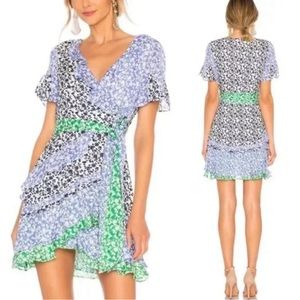 Tanya Taylor Silk Wrap Mini Dress Size 6